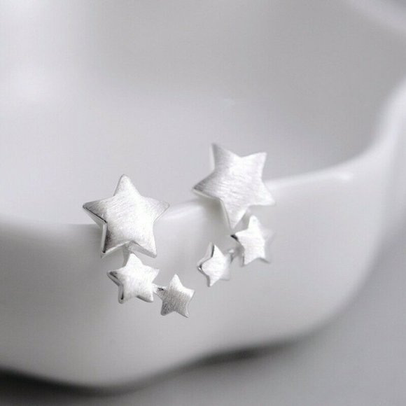 New 925 Silver Gradient Stars Studs - Picture 1 of 3
